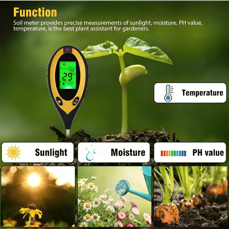 4 in 1 Soil PH Moisture Tester