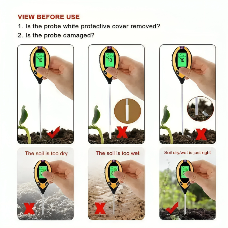 4 in 1 Soil PH Moisture Tester