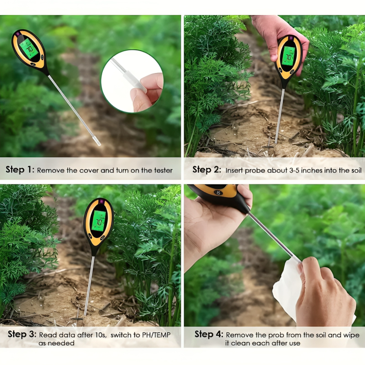 4 in 1 Soil PH Moisture Tester