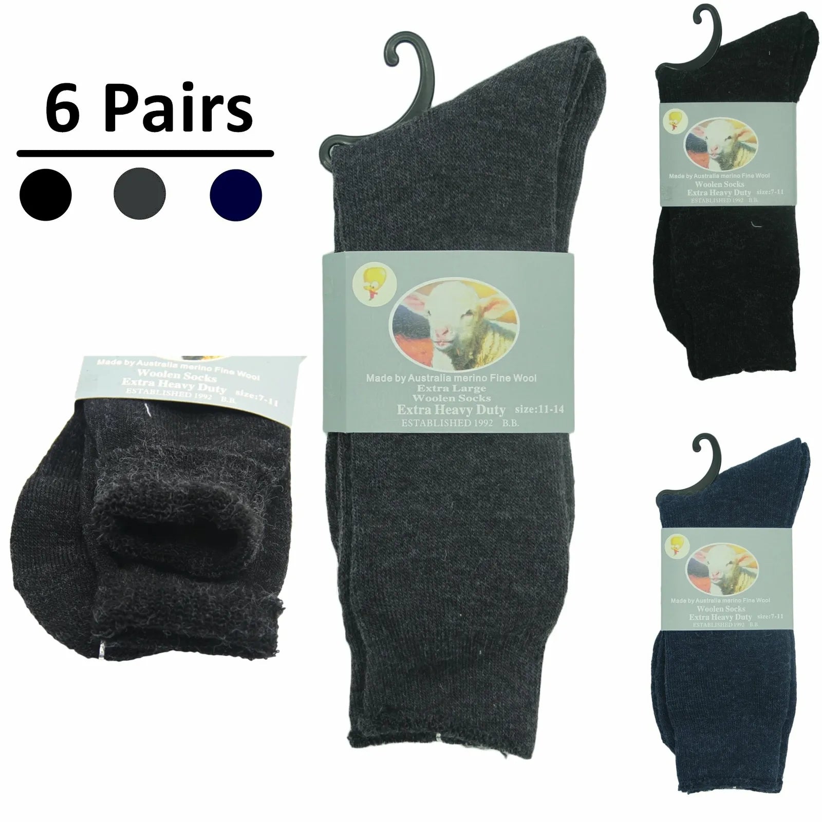 3 x Cosy Merino Thermal Socks + 3 x Pairs FREE