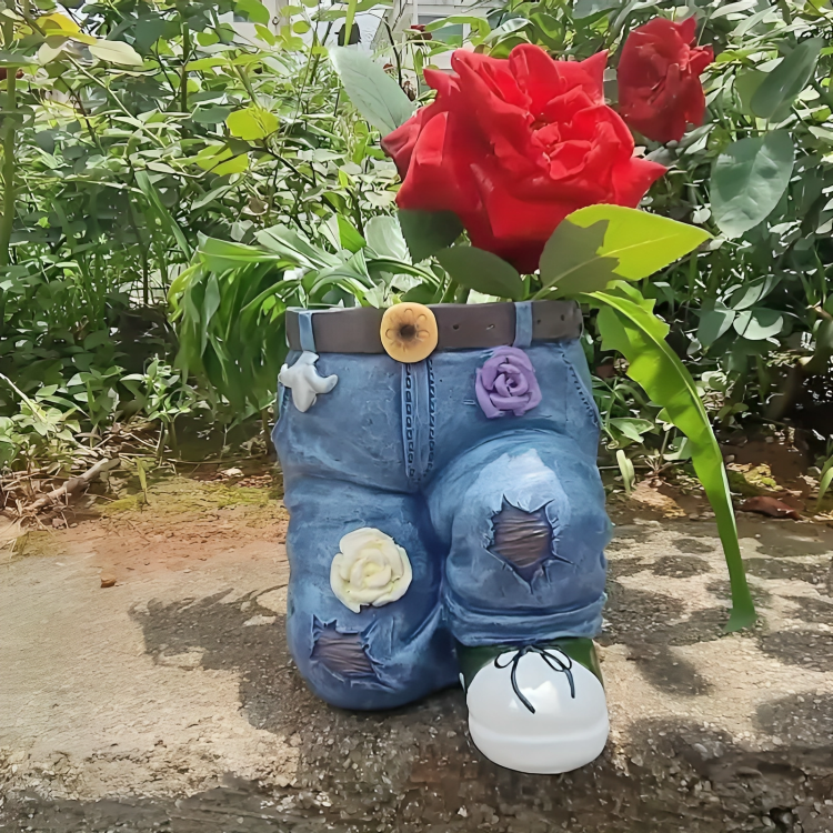 Denim Jean Flower Pot