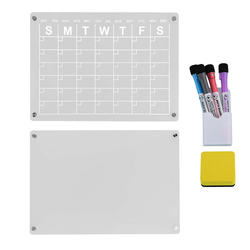 Magnetic White Board Monthly Weekly Planner Dry Erase Refrigerator Message Board_0