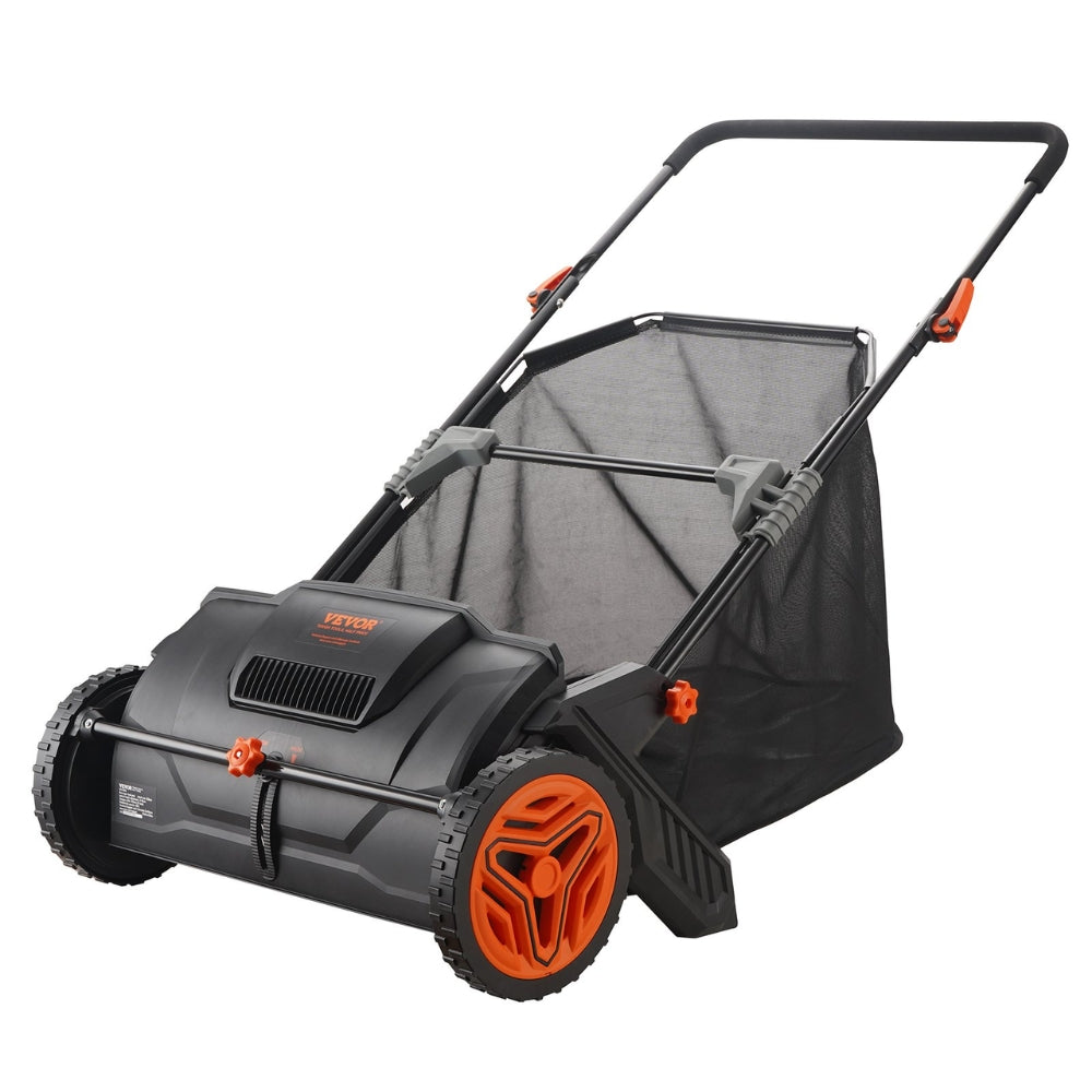 Push Lawn Sweeper with Durable Steel Frame and Large Capacity Hopper Bag_1