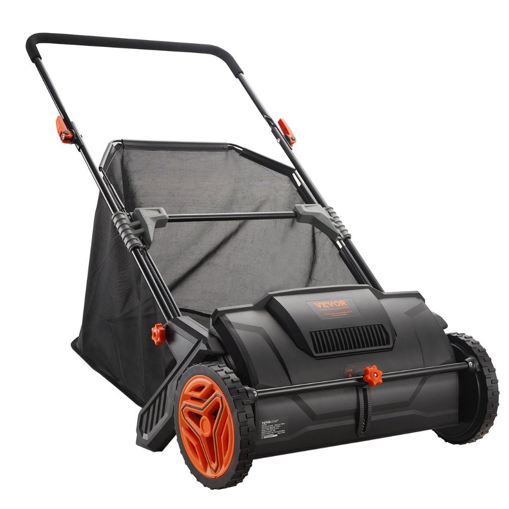 Push Lawn Sweeper with Durable Steel Frame and Large Capacity Hopper Bag_4