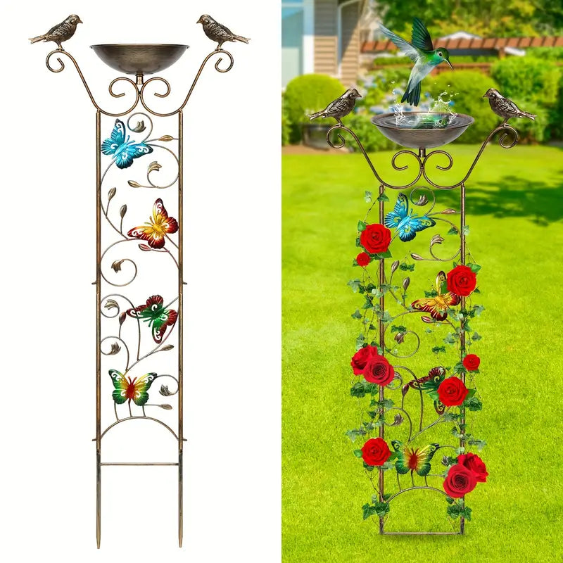 Bird Bath Climbing Plant Trellis