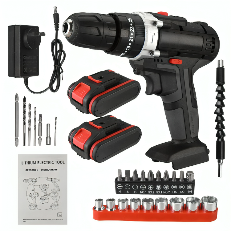 Cordless Hammer Drill + 2 FREE Batteries