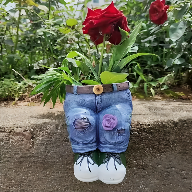 Denim Jean Flower Pot