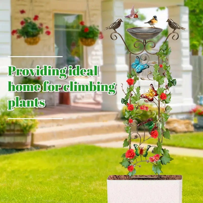 Bird Bath Climbing Plant Trellis