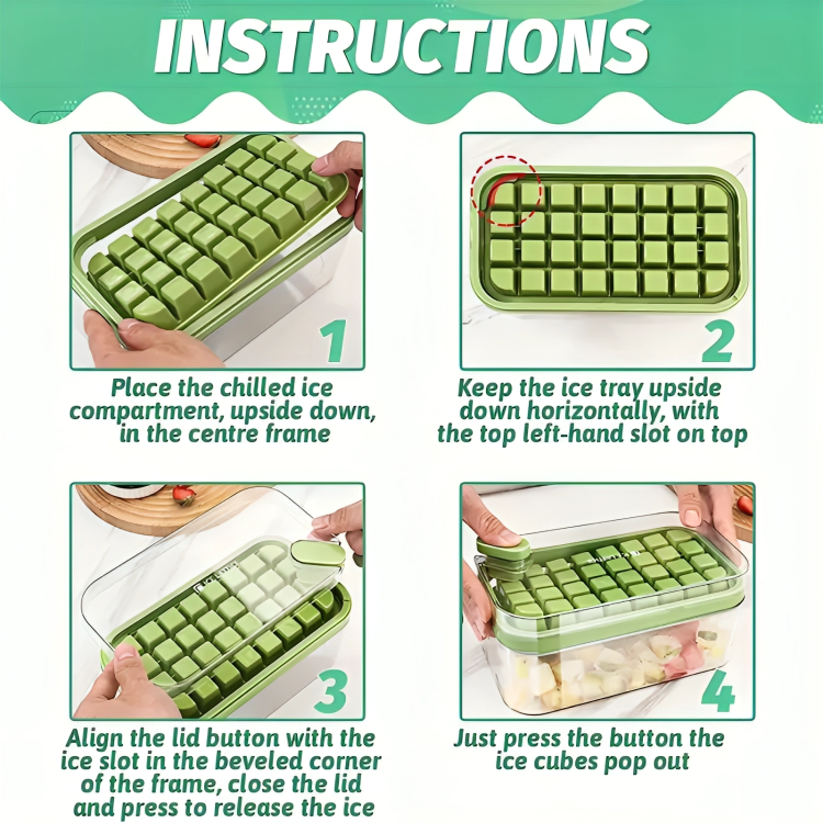 64-Cube Ice Tray With Lid