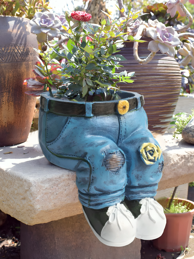 Denim Jean Flower Pot