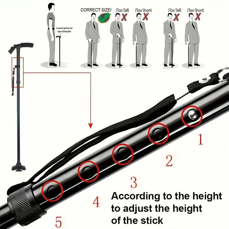 Adjustable LED Walking Stick