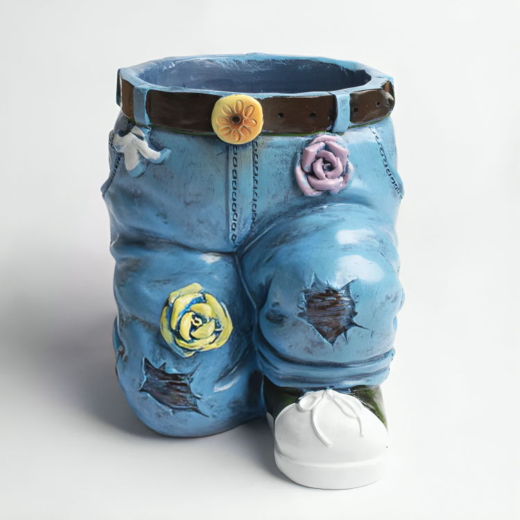 Denim Jean Flower Pot