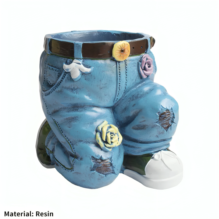 Denim Jean Flower Pot