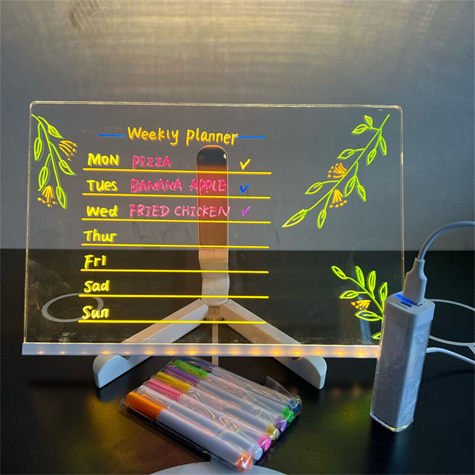 Acrylic Glowing Dry Erase Board